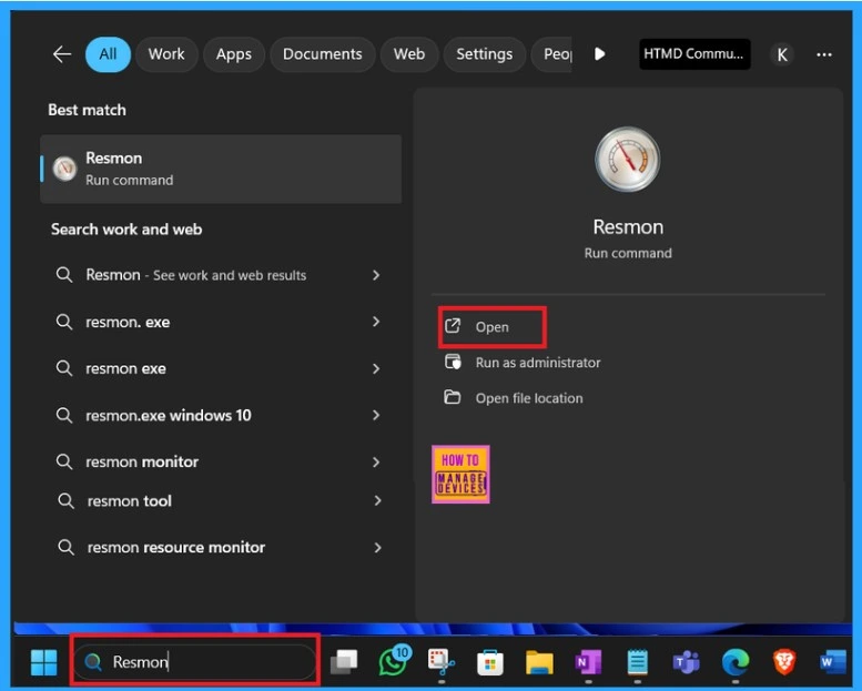 Windows 11 Resource Monitor Tool to Check CPU Memory Disk Network Performance - Fig.2