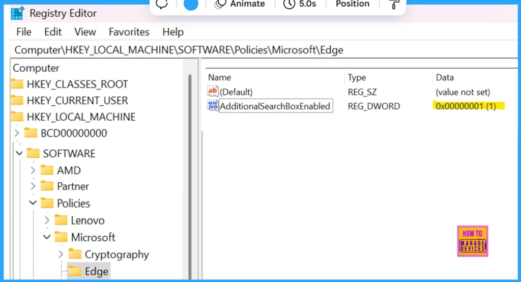Turn ON or OFF Edge Browser Additional Flexible Search Box on Your Windows Desktop Device - Fig.4