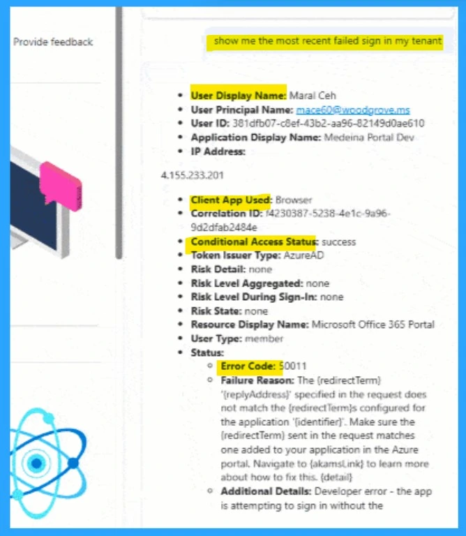 Top 4 Security Copilot Use Cases and Prompts for Entra Shared by Microsoft-Fig.3 Creds to MS