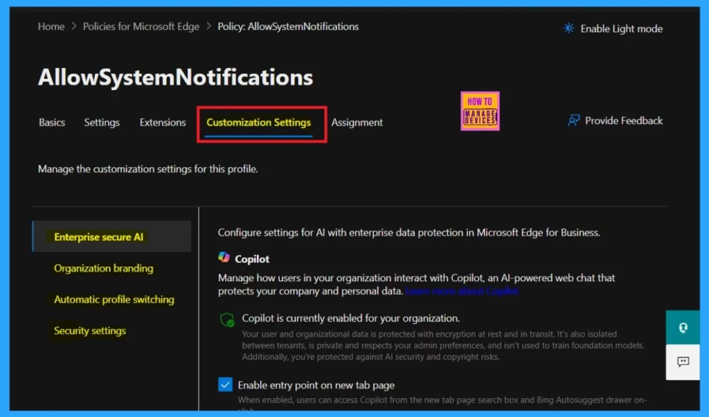 Allow System Notifications in Edge using Microsoft 365 Admin Center Configuration Policy-Fig.8
