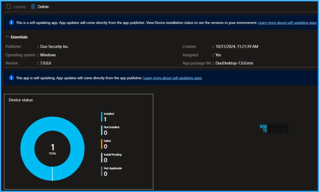 Best Guide for Duo Desktop Self-Updating App Function in the Intune Enterprise App Catalog. Fig. 14
