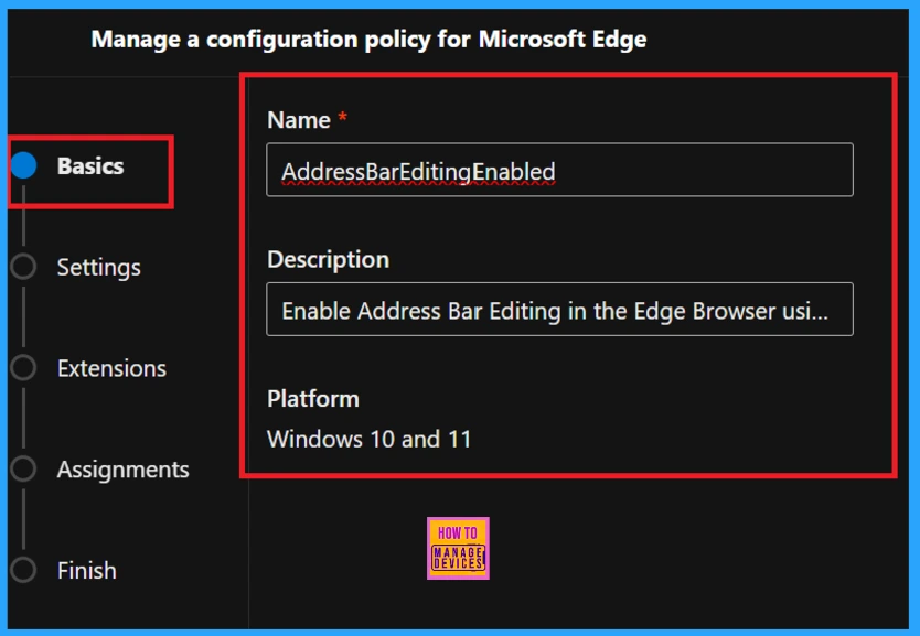 Enable Address Bar Editing in the Edge Browser using the Microsoft 365 Admin Center Policy 5 Enable Address Bar Editing in the Edge Browser using the Microsoft 365 Admin Center Policy - Fig.4