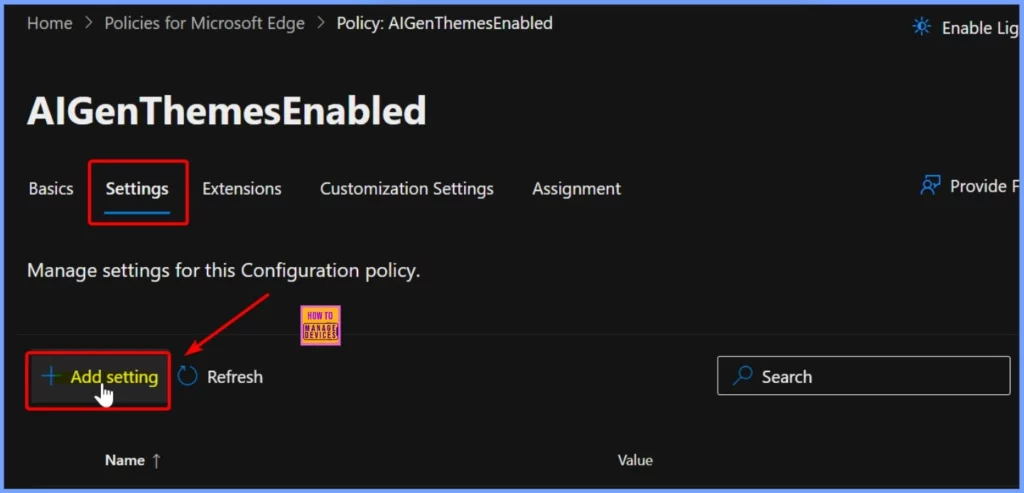 Enable AI Gen Themes in Edge Browser using Microsoft 365 Admin Center Configuration Policy 6 Enable AI Gen Themes in Edge Browser using Microsoft 365 Admin Center Policy - Fig.4