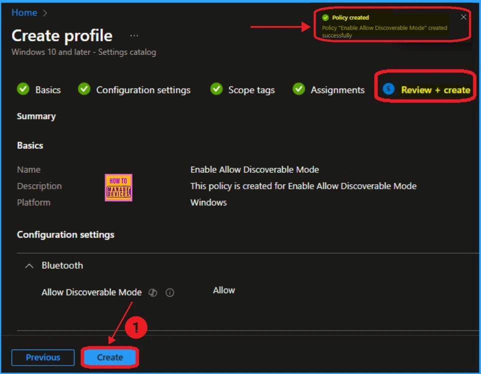 Enable Disable Allow Discoverable Mode in Bluetooth using Intune Policy Settings Catalog 12 Enable Disable Allow Discoverable Mode in Bluetooth using Intune Policy Settings Catalog - Fig.10