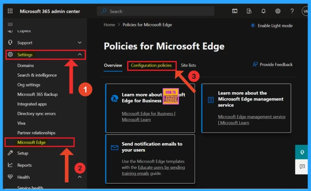Enable Disable Sleeping Tabs Timeout in Edge Browser using the Microsoft 365 Admin Center Policy 1 Enable Disable Sleeping Tabs Timeout in Edge Browser using the Microsoft 365 Admin Center Policy-Fig.1