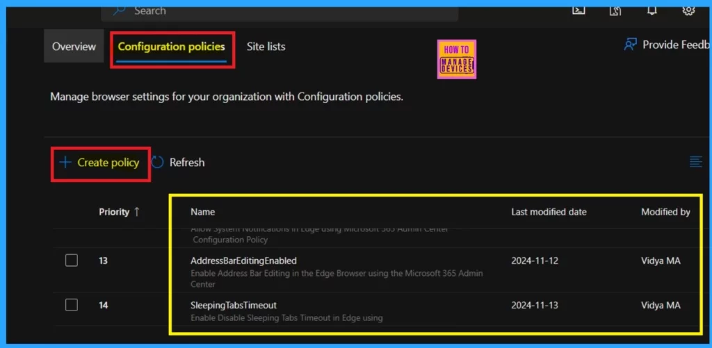 Enable Disable Sleeping Tabs Timeout in Edge Browser using the Microsoft 365 Admin Center Policy 4 Enable Disable Sleeping Tabs Timeout in Edge using the Microsoft 365 Admin Center-Fig.4