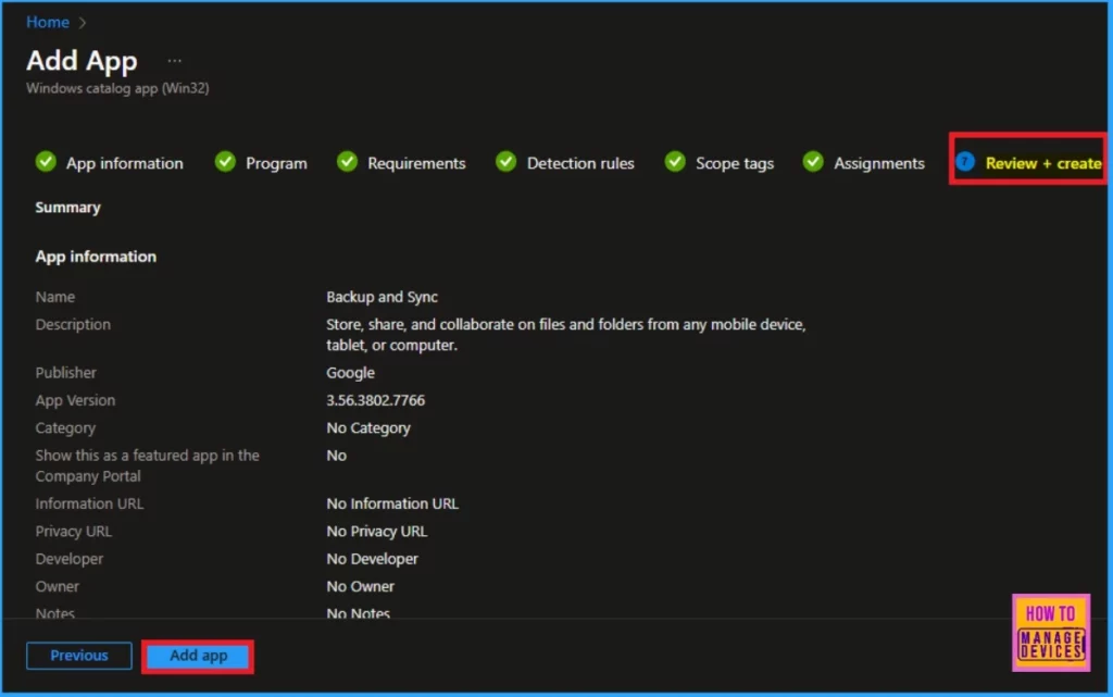 How to Install Google Backup and Sync App with Intune Using Enterprise App Catalog App - Fig.12