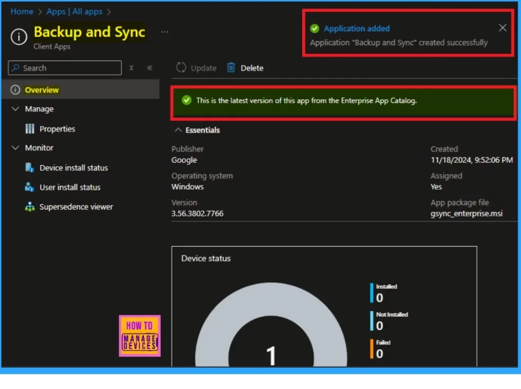 How to Install Google Backup and Sync App with Intune Using Enterprise App Catalog App - Fig.13