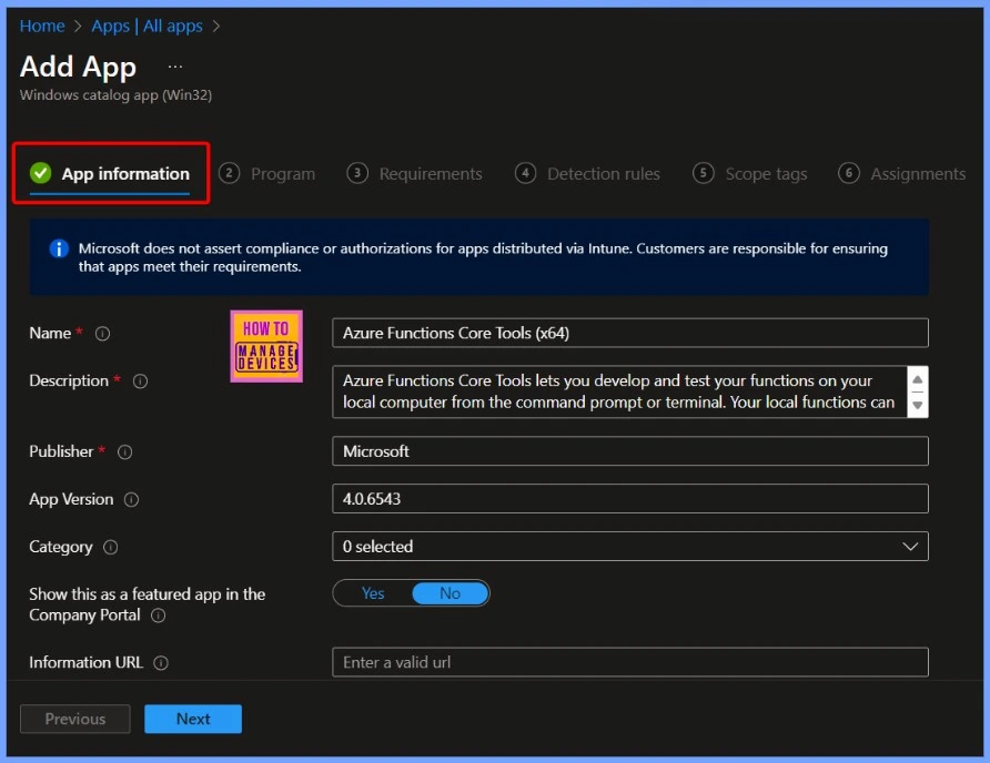 How to Deploy Azure Functions Core Tools with Intune Using Enterprise App Catalog App 7 How to Deploy Azure Functions Core Tools with Intune Using Enterprise App Catalog App - Fig.4