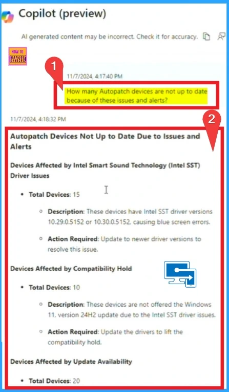 Identify Update Issues for Autopatch Devices in Intune using Copilot - Fig.6 - Creds to MS