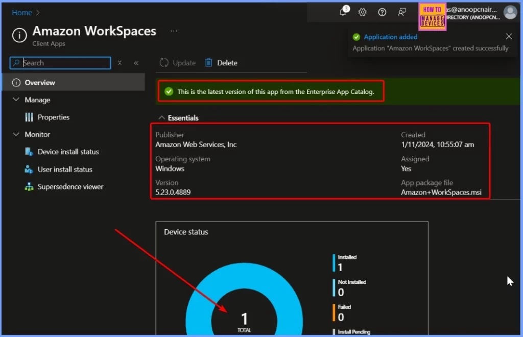 How to Install Amazon WorkSpaces with Intune Enterprise App Catalog App 10 How to Install Amazon WorkSpaces with Intune Enterprise App Catalog App - Fig.8