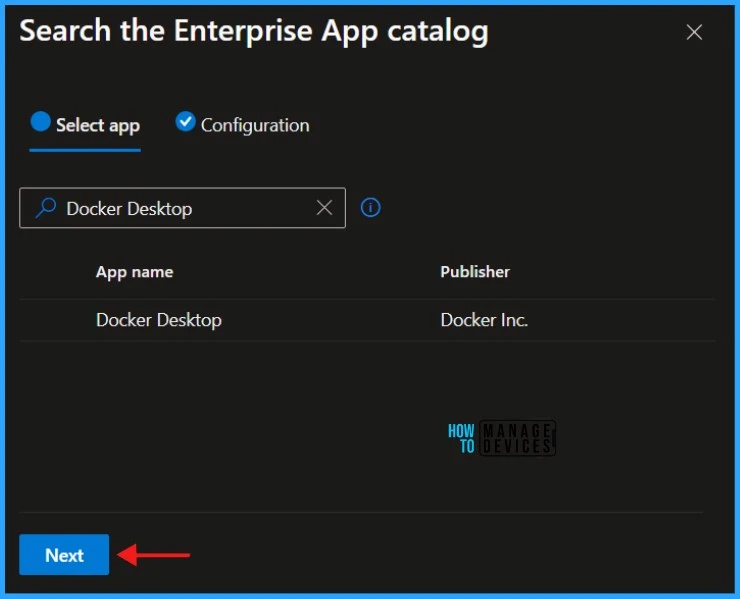 Step-by-Step Guide Install Docker Desktop with Intune Enterprise App Catalog App. Fig.05