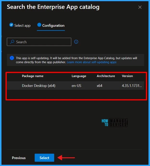 Step-by-Step Guide Install Docker Desktop with Intune Enterprise App Catalog App. Fig.06