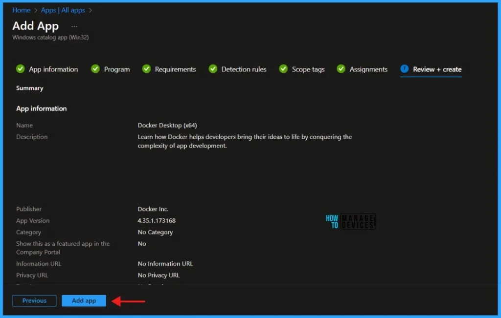 Step-by-Step Guide Install Docker Desktop with Intune Enterprise App Catalog App 1