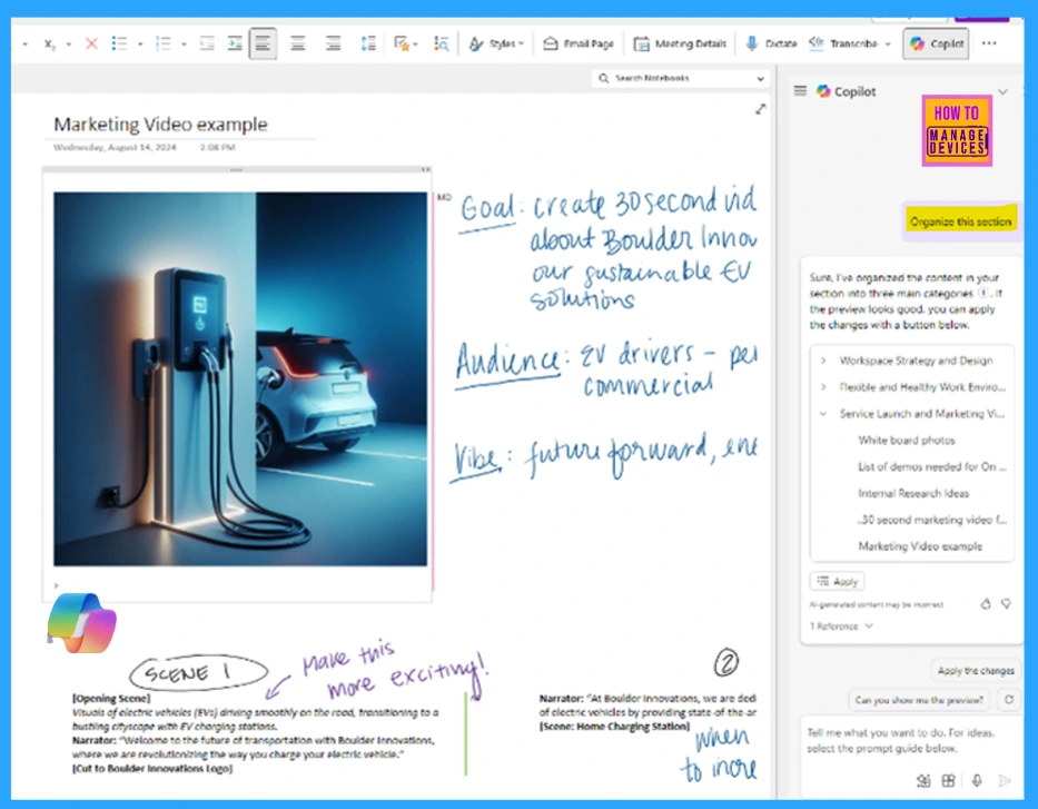 New Copilot Features in Microsoft 365 OneNote Copilot on OneNote Canvas Copilot Chat for Web and in Teams etc 4 New Copilot Features in Microsoft 365 OneNote Copilot on OneNote Canvas Copilot Chat for Web and in Teams etc - Fig.4 (image credit to MS)