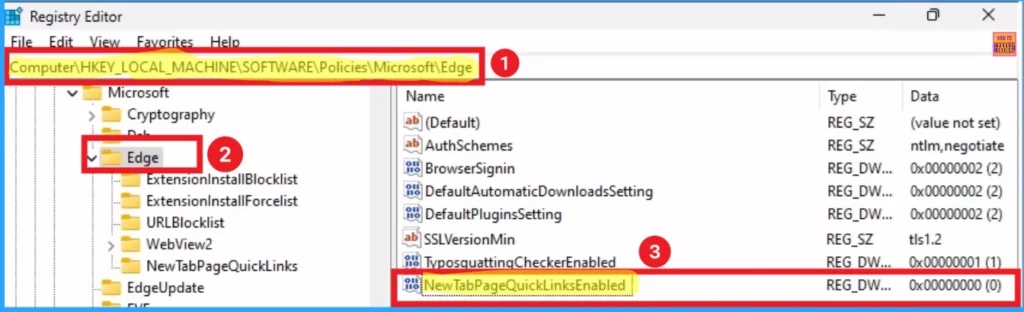 Enable Disable Quick Links on New Tab Page in MS Edge Browser 13 Enable Disable Quick Links on New Tab Page in MS Edge Browser - Fig.12