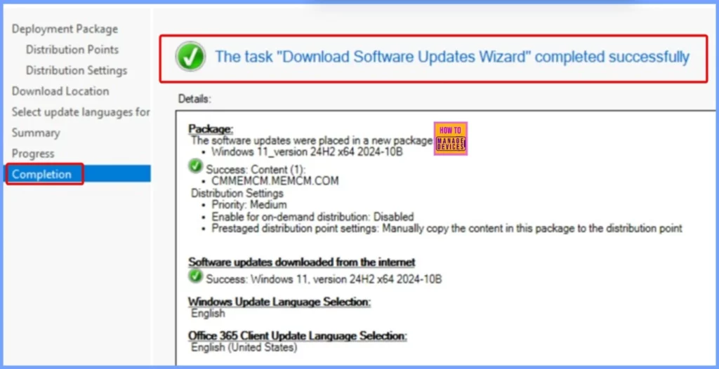 Windows 11 24H2 Upgrade using SCCM Feature Update Option 13 Windows 11 24H2 Upgrade using SCCM Feature Update Option - Fig.13