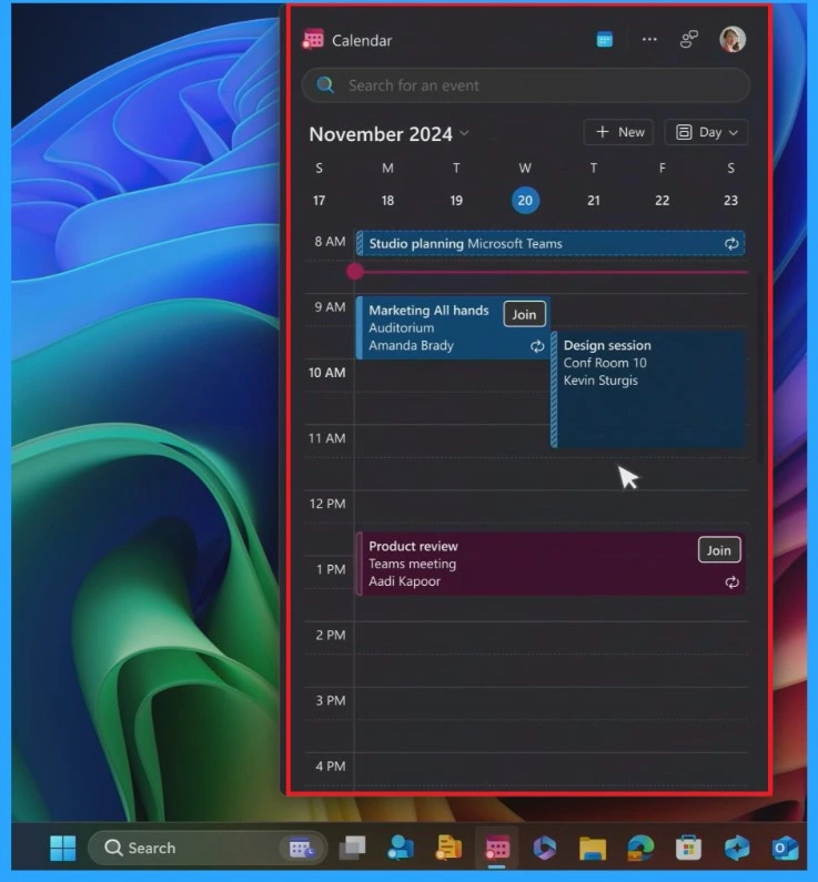 New Microsoft 365 Taskbar Experiences People Files and Calendar at Your Fingertips 4 New Microsoft 365 Taskbar Experiences People Files and Calendar at Your Fingertips -Fig.3 Creds to MS