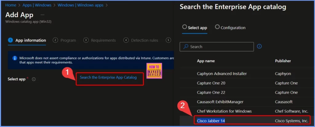 Simplified Deployment of Cisco Jabber 14 in Intune Using Enterprise App Catalog 2 Simplified Deployment of Cisco Jabber 14 in Intune Using Enterprise App Catalog - Fig.2