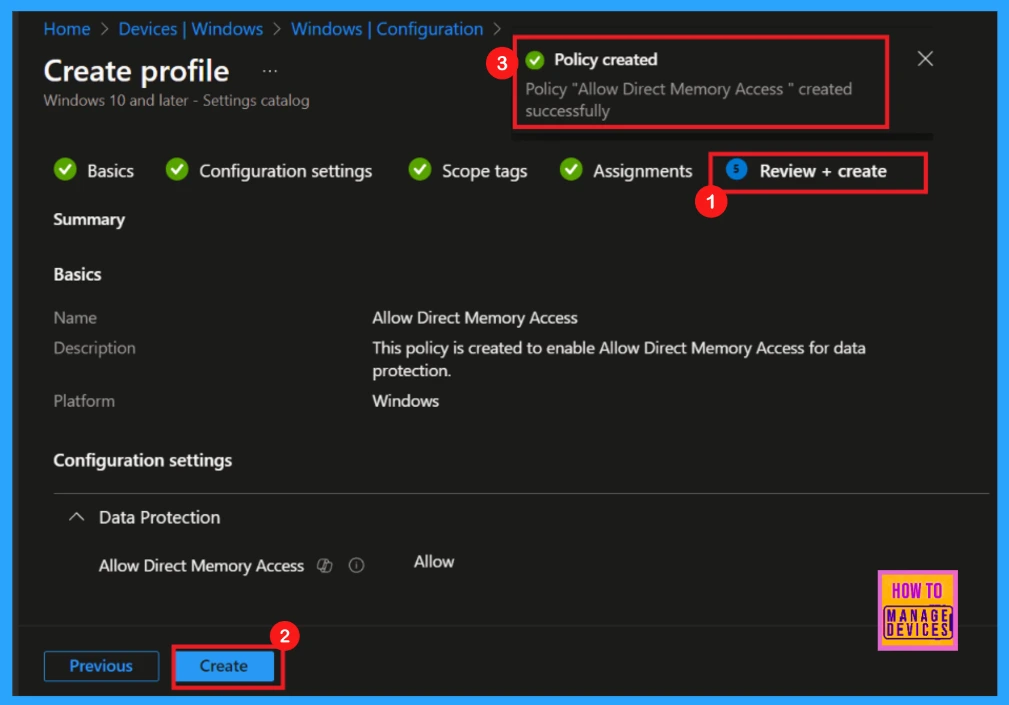 How to Allow Direct Memory Access for Data Protection Through Intune Settings Catalog 11 How to Allow Direct Memory Access for Data Protection Through Intune Policy Settings Catalog - Fig.11
