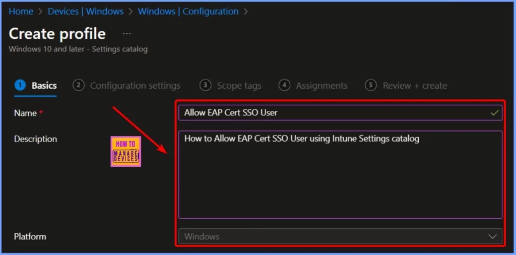 How to Allow EAP Cert SSO User in Windows using Intune Settings Catalog - Fig.3