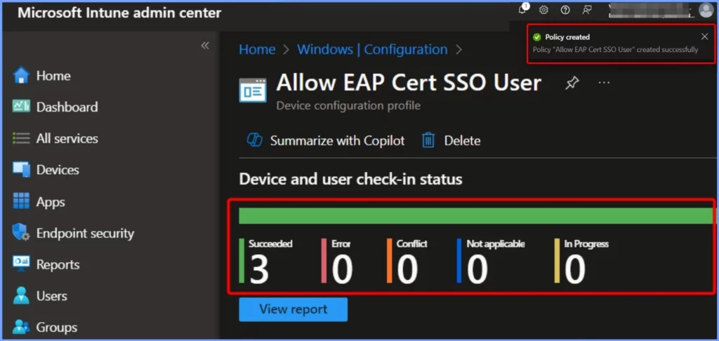 How to Allow EAP Cert SSO User in Windows using Intune Settings Catalog - Fig.8