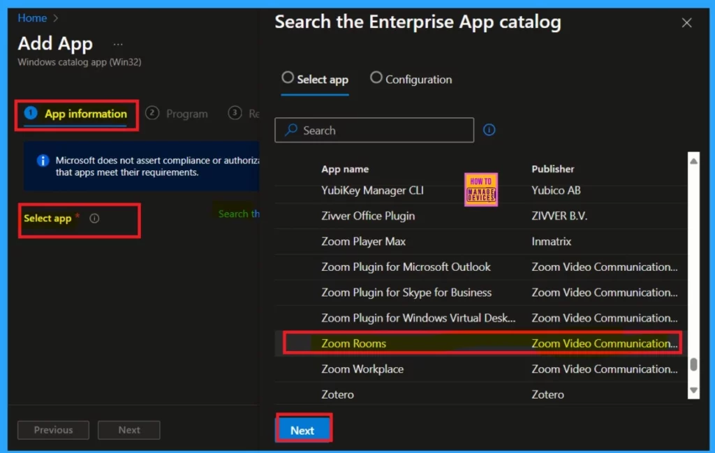 Best way to Install Zoom Rooms App using Intune Enterprise App Catalog App 4 Best way to Install Zoom Rooms App using Intune Enterprise App Catalog App 1