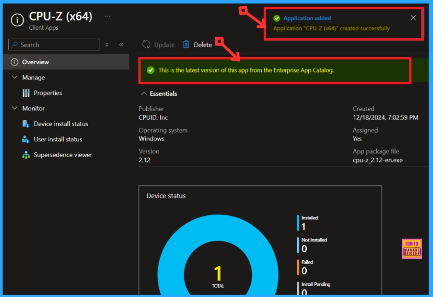 Deploy CPU-Z App through the Enterprise App Catalog App with Intune 14 Deploy CPU-Z App Through the Enterprise App Catalog App with Intune-Fig.13