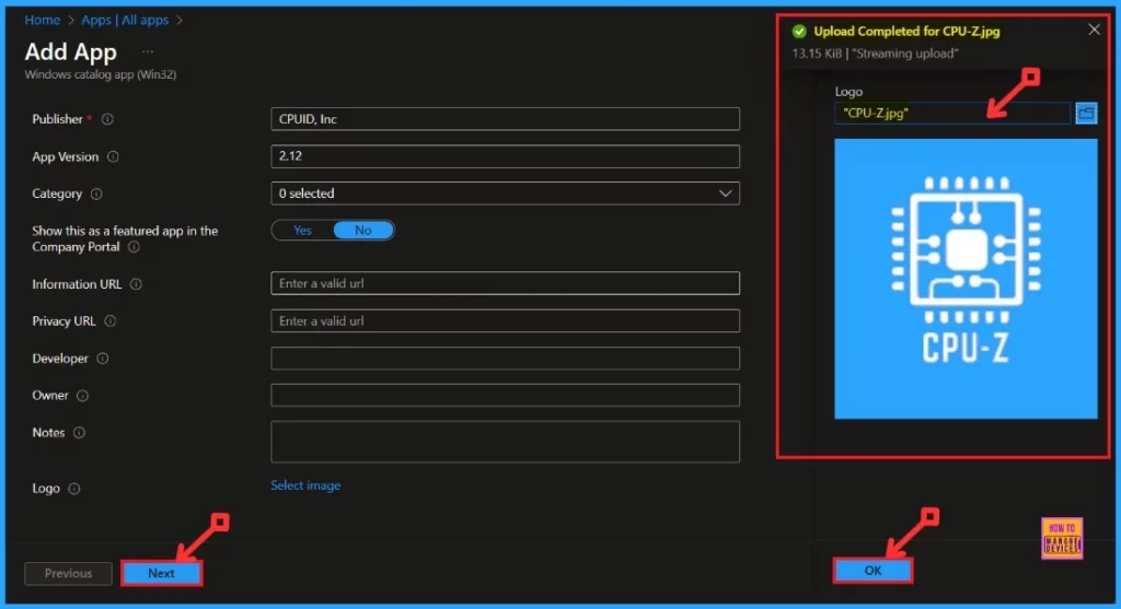 Deploy CPU-Z App through the Enterprise App Catalog App with Intune 7 Deploy CPU-Z App Through the Enterprise App Catalog App with Intune-Fig.6