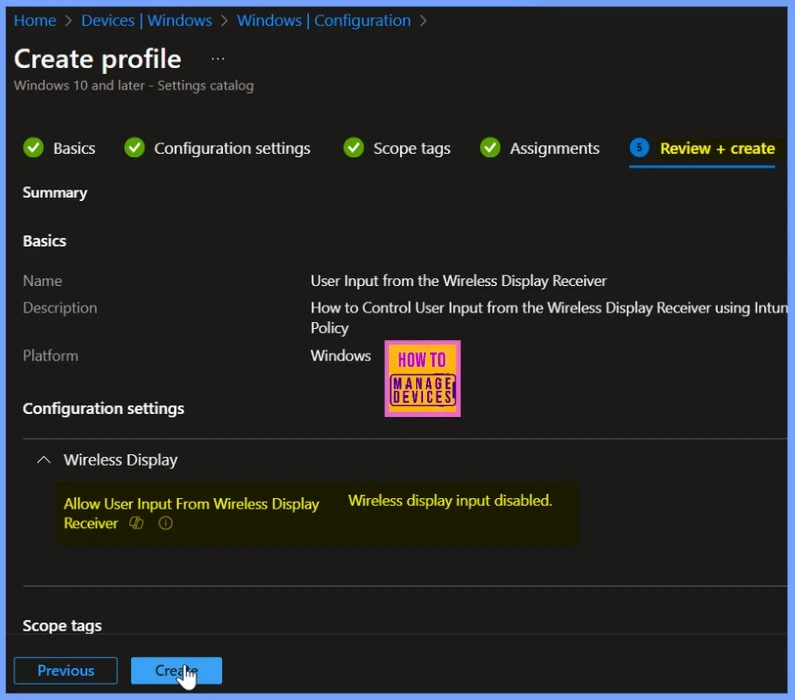 How to Control User Input from the Wireless Display Receiver using Intune Policy - Fig.7