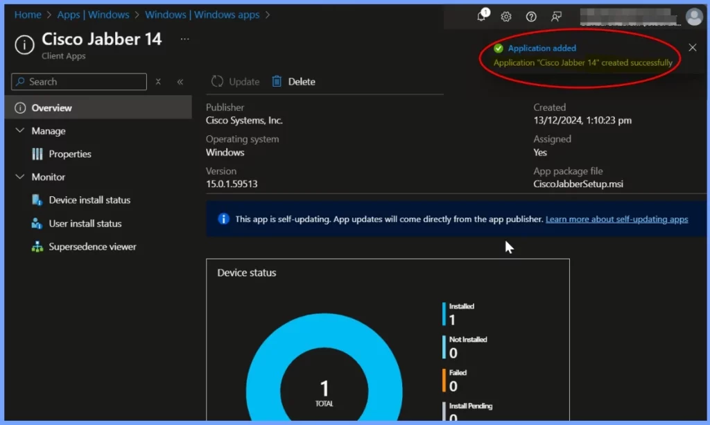 Simplified Deployment of Cisco Jabber 14 in Intune Using Enterprise App Catalog 10 Simplified Deployment of Cisco Jabber 14 in Intune Using Enterprise App Catalog - Fig.10