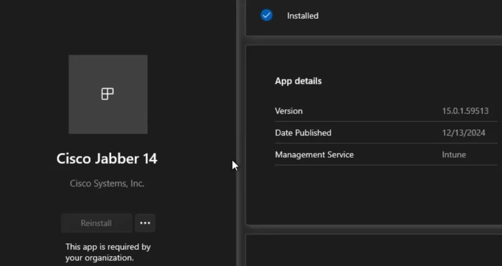 Simplified Deployment of Cisco Jabber 14 in Intune Using Enterprise App Catalog 11 Simplified Deployment of Cisco Jabber 14 in Intune Using Enterprise App Catalog - Fig.11