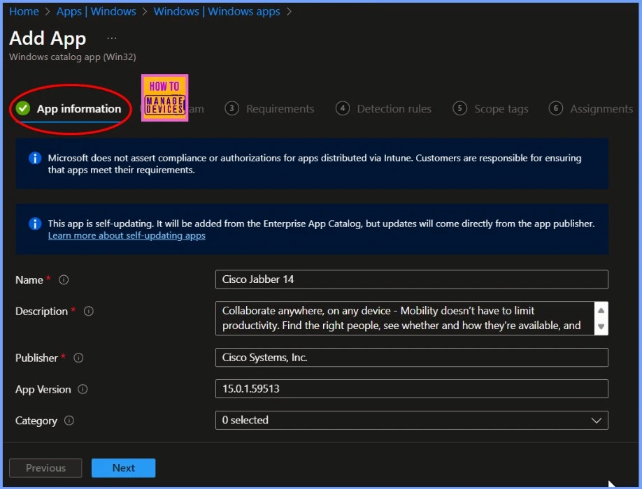 Simplified Deployment of Cisco Jabber 14 in Intune Using Enterprise App Catalog 4 Simplified Deployment of Cisco Jabber 14 in Intune Using Enterprise App Catalog - Fig.4