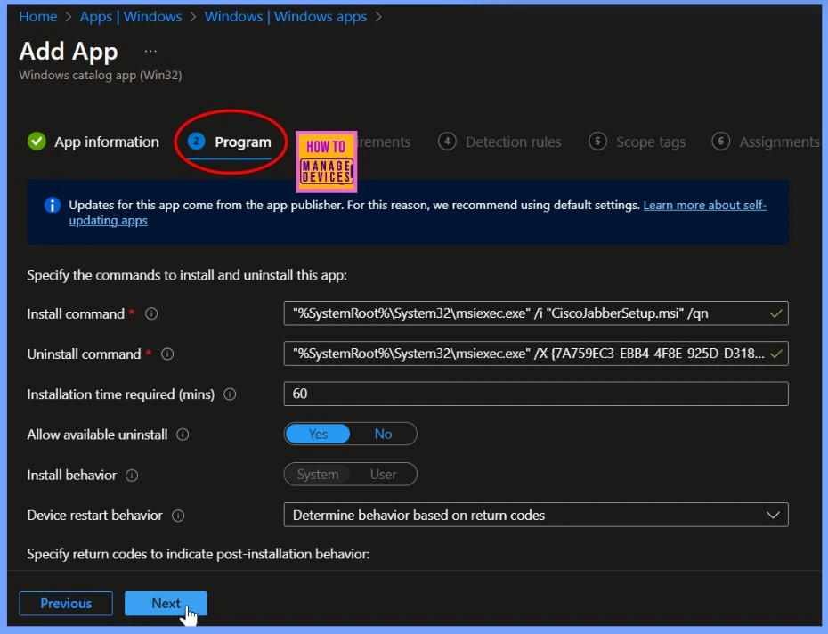 Simplified Deployment of Cisco Jabber 14 in Intune Using Enterprise App Catalog 5 Simplified Deployment of Cisco Jabber 14 in Intune Using Enterprise App Catalog - Fig.5