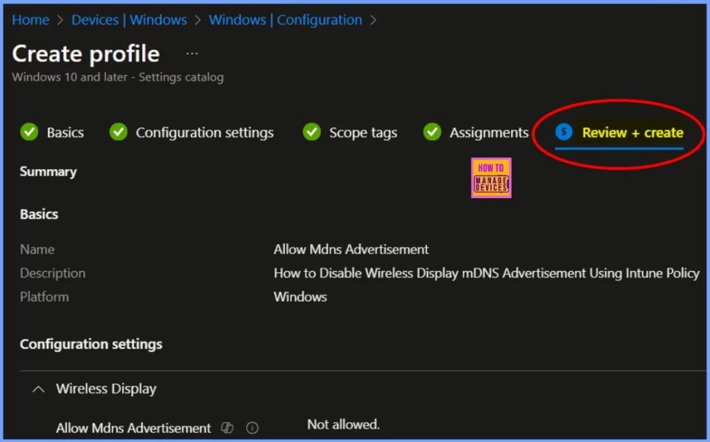 How to Disable Wireless Display Multicast DNS Advertisement Using Intune Policy - Fig.7