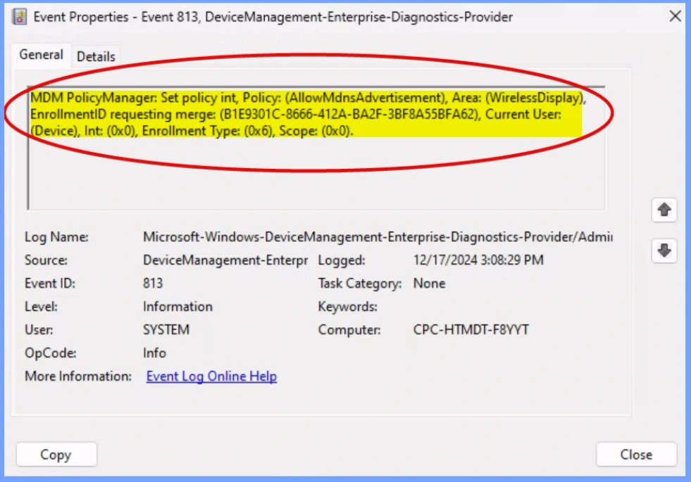 How to Disable Wireless Display Multicast DNS Advertisement Using Intune Policy - Fig.9