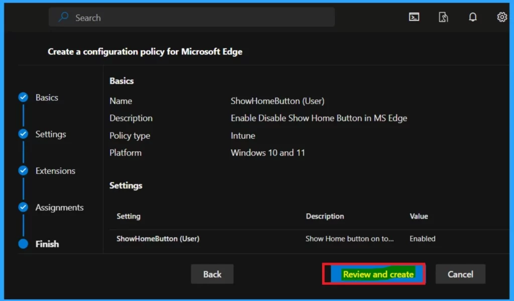 Enable Disable Show Home Button in MS Edge Using the Microsoft 365 Admin Center 8 Enable Disable Show Home Button in MS Edge Using the Microsoft 365 Admin Center-Fig.7