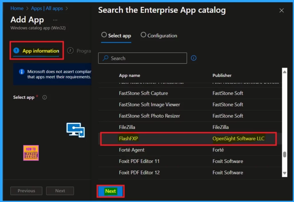 Easy Way to Install Flash FXP App using Enterprise App Catalog App in Intune 4 Easy Way to Install Flash FXP App using Enterprise App Catalog App in Intune-Fig.4