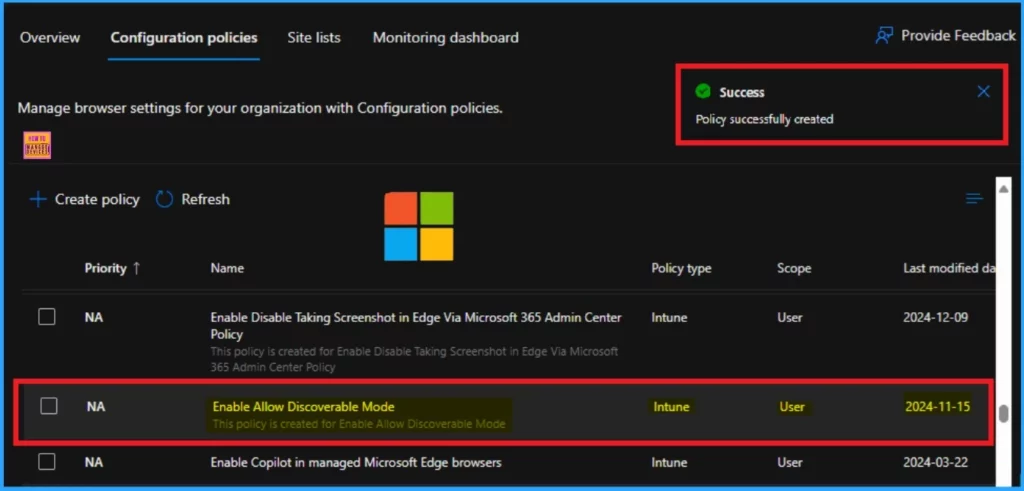 Enable Disable Screenshot Policies in Edge using Microsoft 365 Admin Center Policy - Fig.10