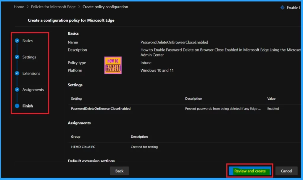 Enable Password Delete on Browser Close in MS Edge Using the Microsoft 365 Admin Center 11 How to Enable Password Delete on Browser Close in Microsoft Edge Using the Microsoft 365 Admin Center-Fig.11