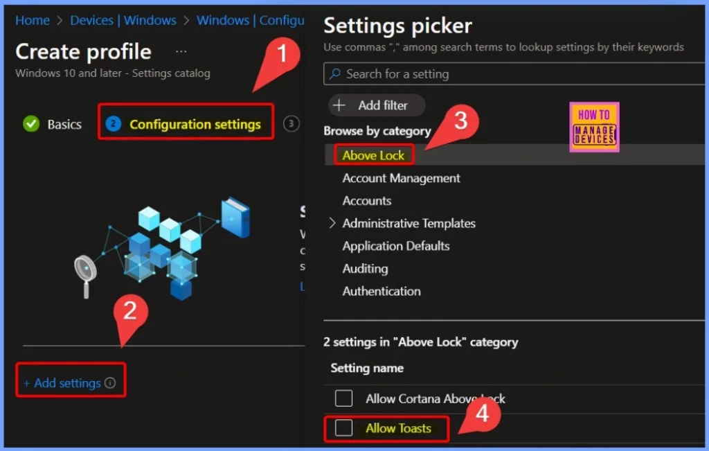 How to Block Allow Toasts Notifications in Windows using Intune Settings Catalog - Fig.4