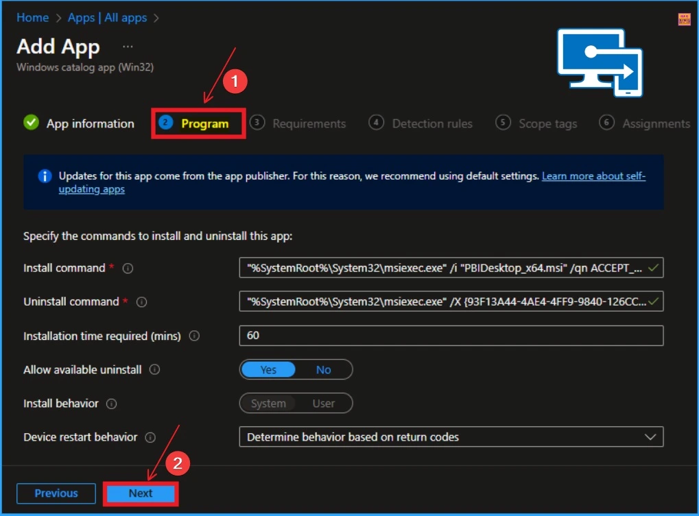 How to Install Power BI Desktop App using Intune Enterprise App Catalog App - Fig.9