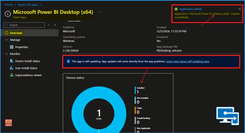 How to Install Power BI Desktop App using Intune Enterprise App Catalog App - Fig.15