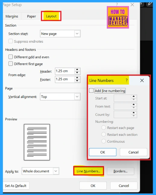 Line Numbering in Word for the Web Automatically Adding Incrementing Numbers 4 Line Numbering in Word for the Web Automatically Adding Incrementing Numbers - Fig.3