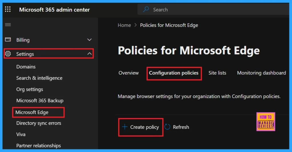 Enable Alternate Error Pages in Microsoft Edge Via Microsoft 365 Admin Center Policy - Fig.1