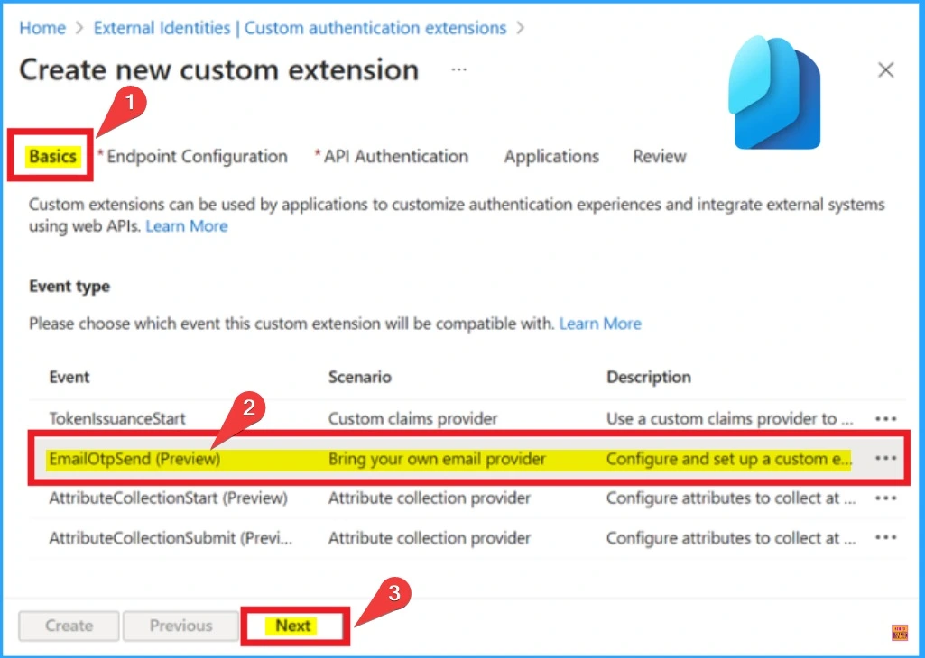 New Entra Custom Authentication Extension | Enable Integration with Any Email Providers - Fig.2 - Creds to MS