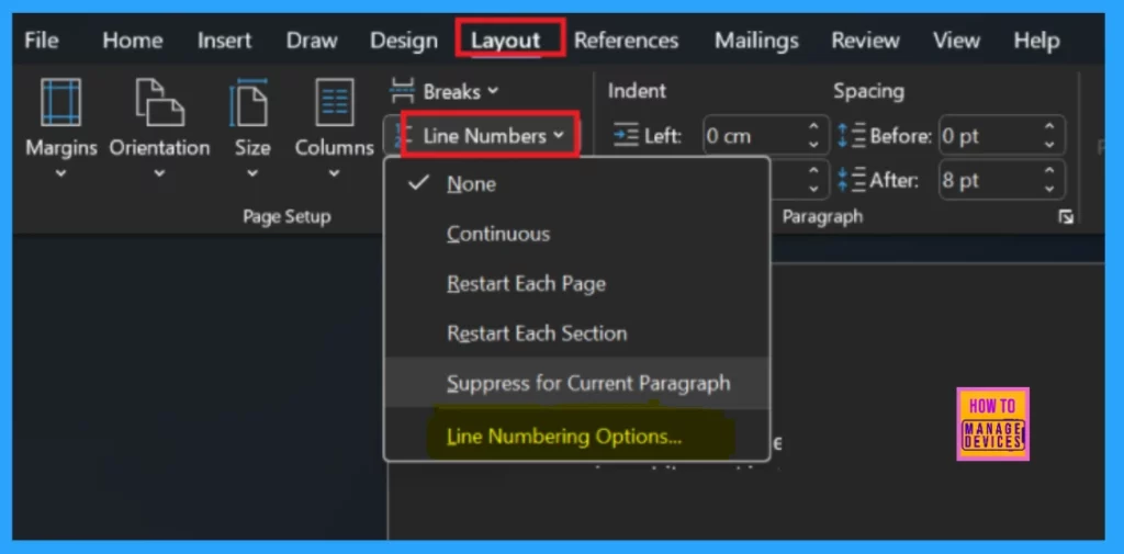 Line Numbering in Word for the Web Automatically Adding Incrementing Numbers 3 Line Numbering in Word for the Web Automatically Adding Incrementing Numbers- Fig.2