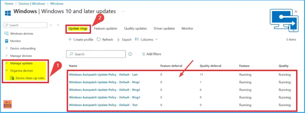 Upgrade Windows 10 using Windows Autopatch in Intune | Ring Based Deployment - Fig.6 - Creds to MS