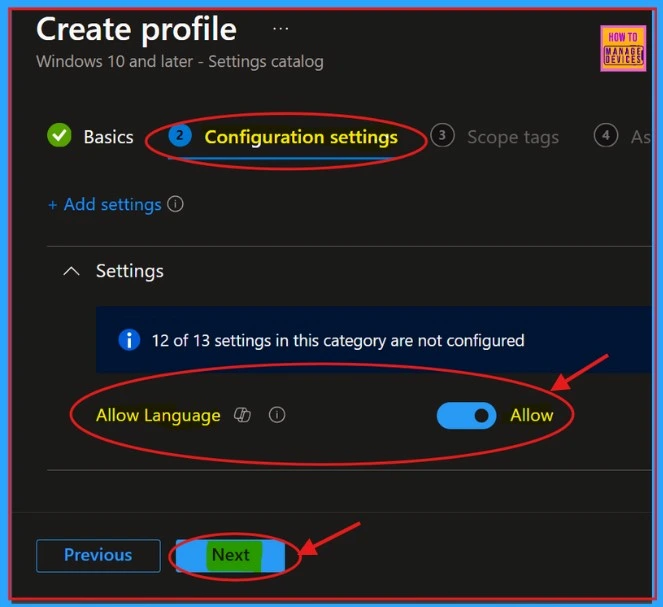 Best Way to Allow Language in Intune Via Settings Catalog -Fig.6