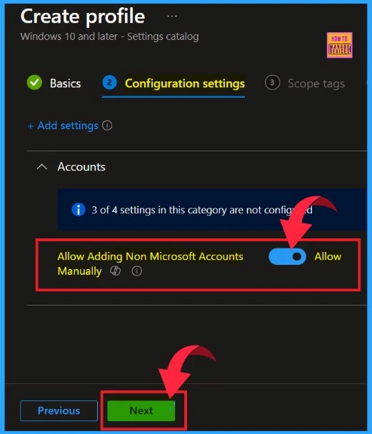 How to Allow Adding Non Microsoft Accounts Manually Using Intune Setting Catalog 8 How to Allow Adding Non Microsoft Accounts Manually Using Intune Setting Catalog Fig.7